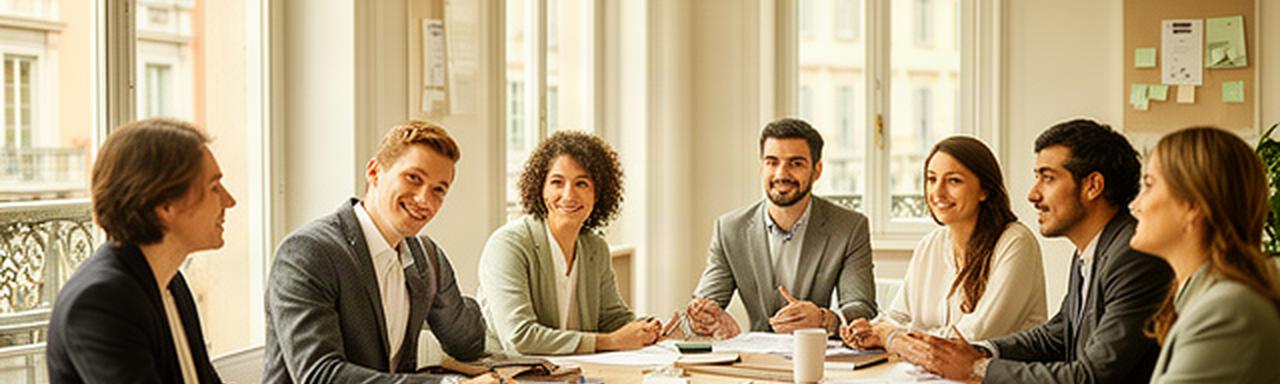Professionisti HR riuniti in una sala luminosa nel centro di Torino, attorno a un tavolo di lavoro